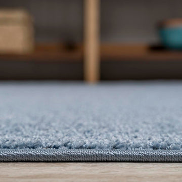 Haze Solid Low-pile Area Rug Classic Blue